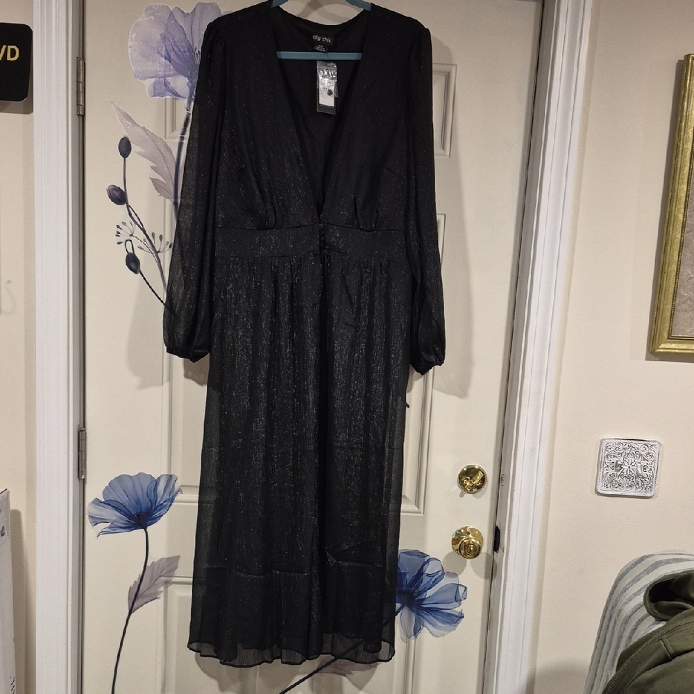 Elegant Black Women's Duster
